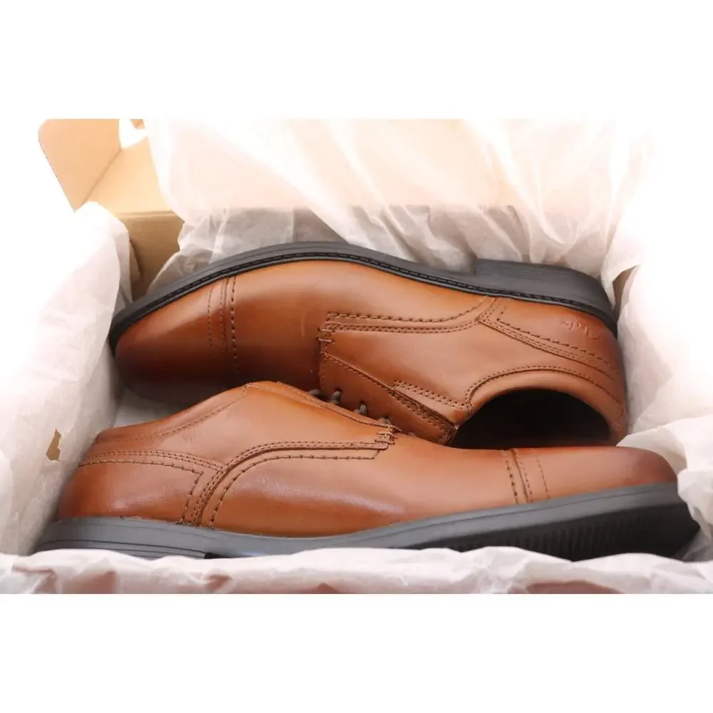 Clark's Dresslite Cap Oxford Dress Shoes Lightweight Tan Leather Men's Size 8.5W